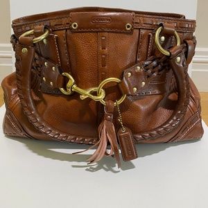 COACH Brown Braided Satchel